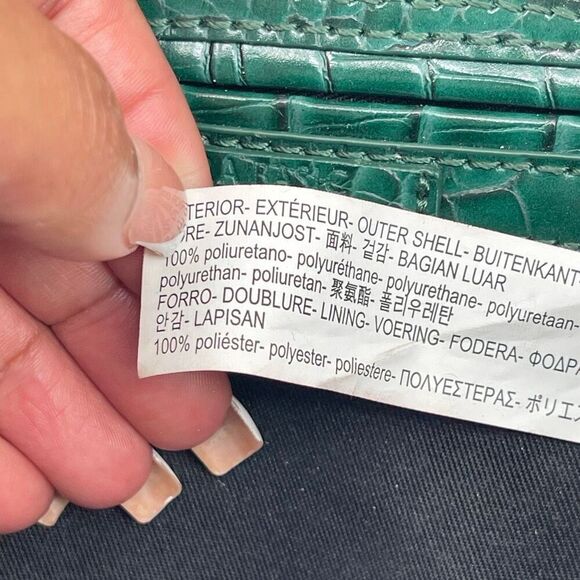 ZARA Basic Green Croc Embossed Faux Leather Top Handle Crossbody Zip Bag - Picture 11 of 15